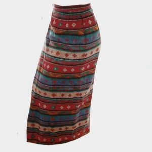 Pendleton Aztec print wrap maxi skirt